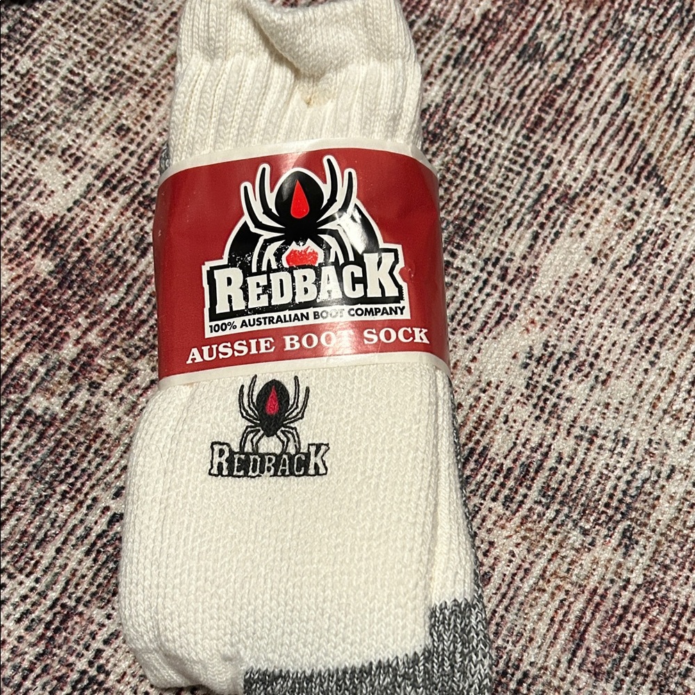 Redback Boots Aussie Boot Socks - White and Gray
